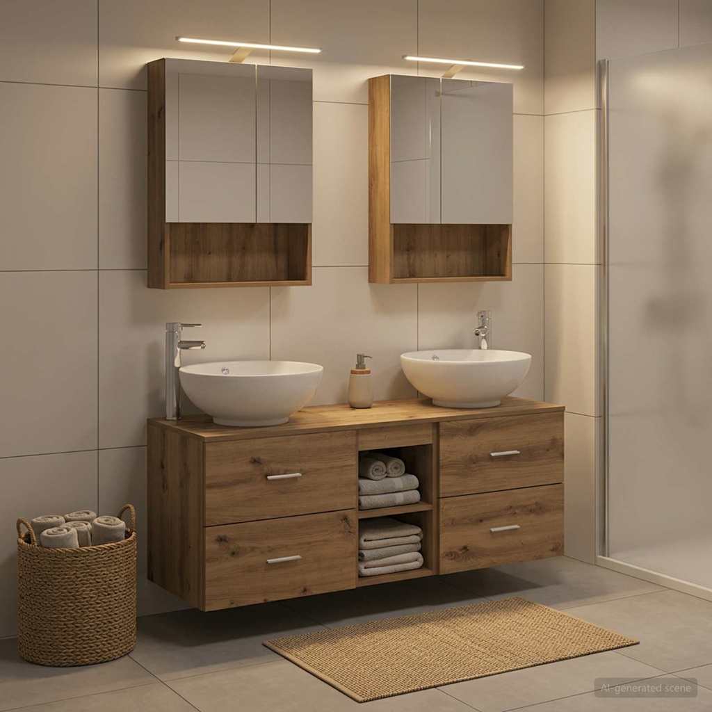 vidaXL Zestaw mebli łazienkowych 5 pcs Dąb artisan