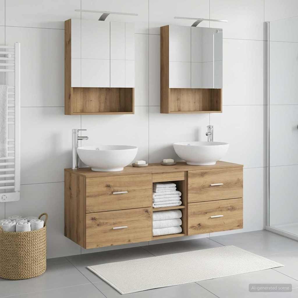 vidaXL Zestaw mebli łazienkowych 5 pcs Dąb artisan