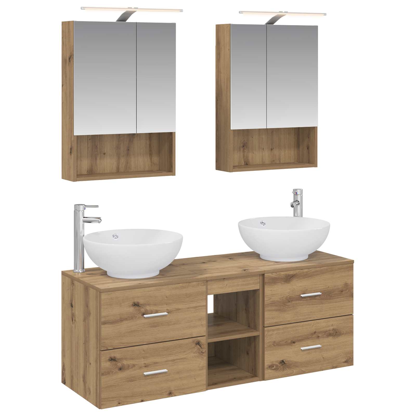 vidaXL Zestaw mebli łazienkowych 5 pcs Dąb artisan