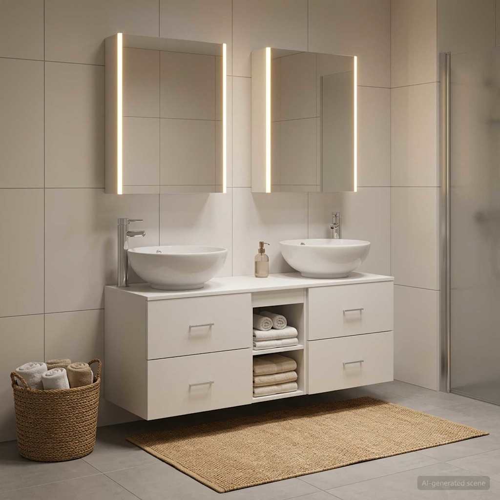 vidaXL Zestaw mebli łazienkowych 5 pcs Biały