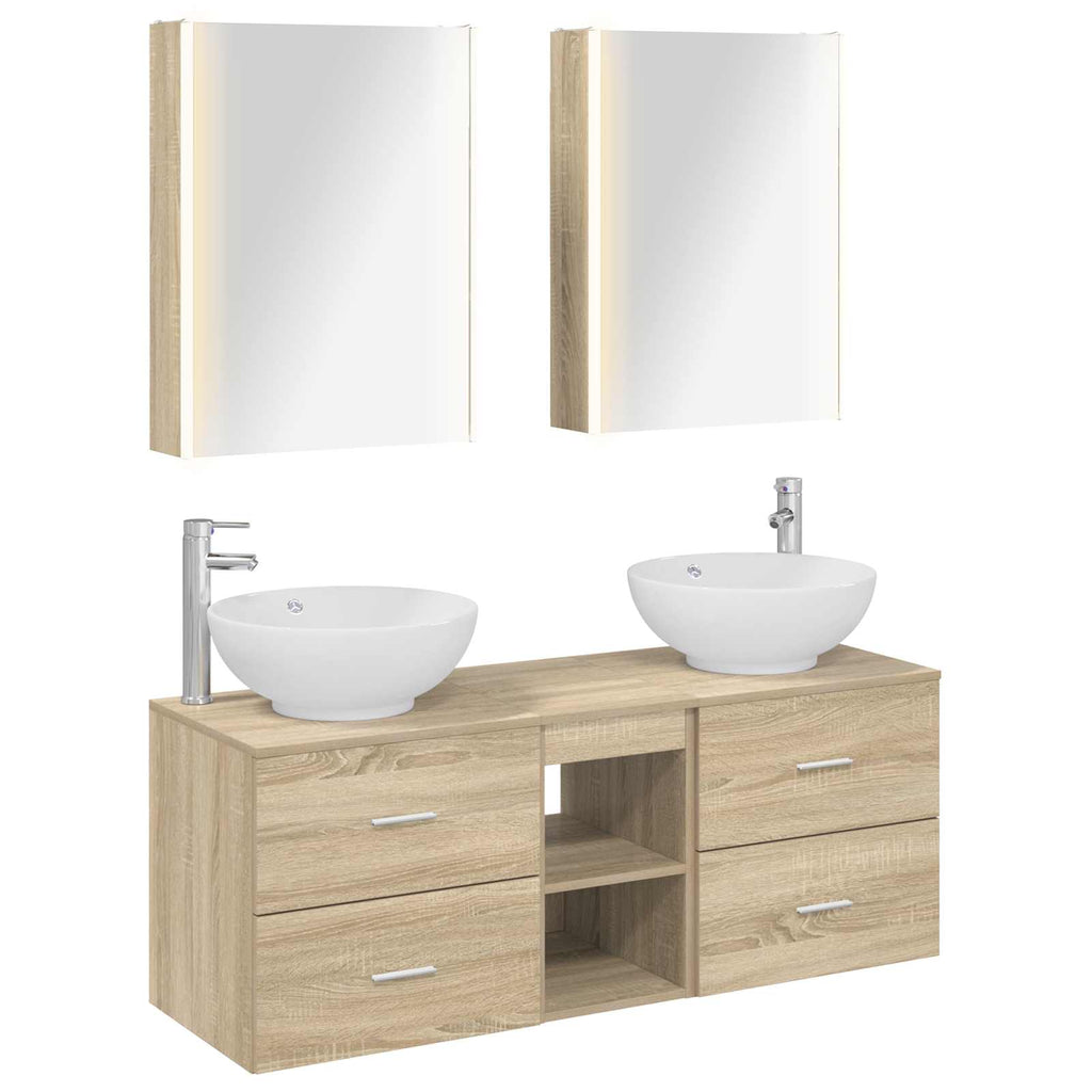 vidaXL Zestaw mebli łazienkowych 5 pcs dąb Sonoma