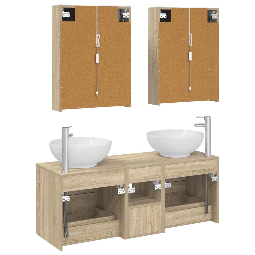 vidaXL Zestaw mebli łazienkowych 5 pcs dąb Sonoma