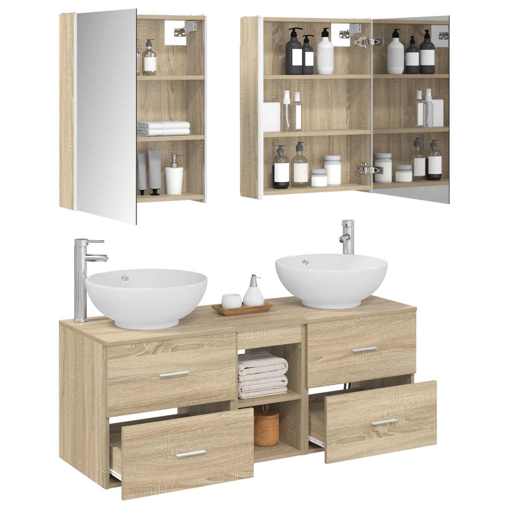 vidaXL Zestaw mebli łazienkowych 5 pcs dąb Sonoma