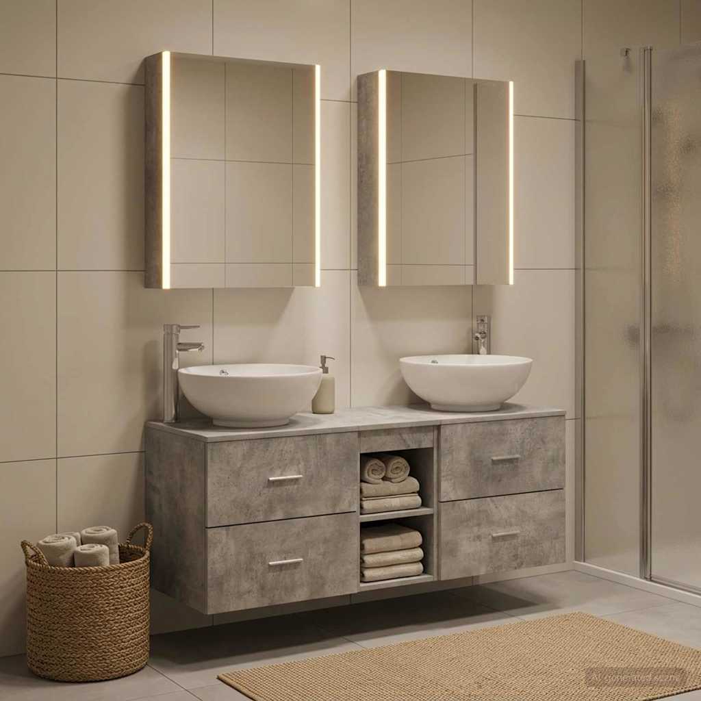 vidaXL Zestaw mebli łazienkowych 5 pcs Betonowy szary