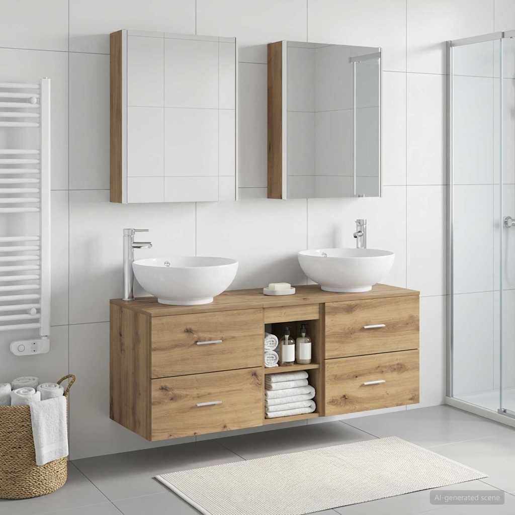 vidaXL Zestaw mebli łazienkowych 5 pcs Dąb artisan