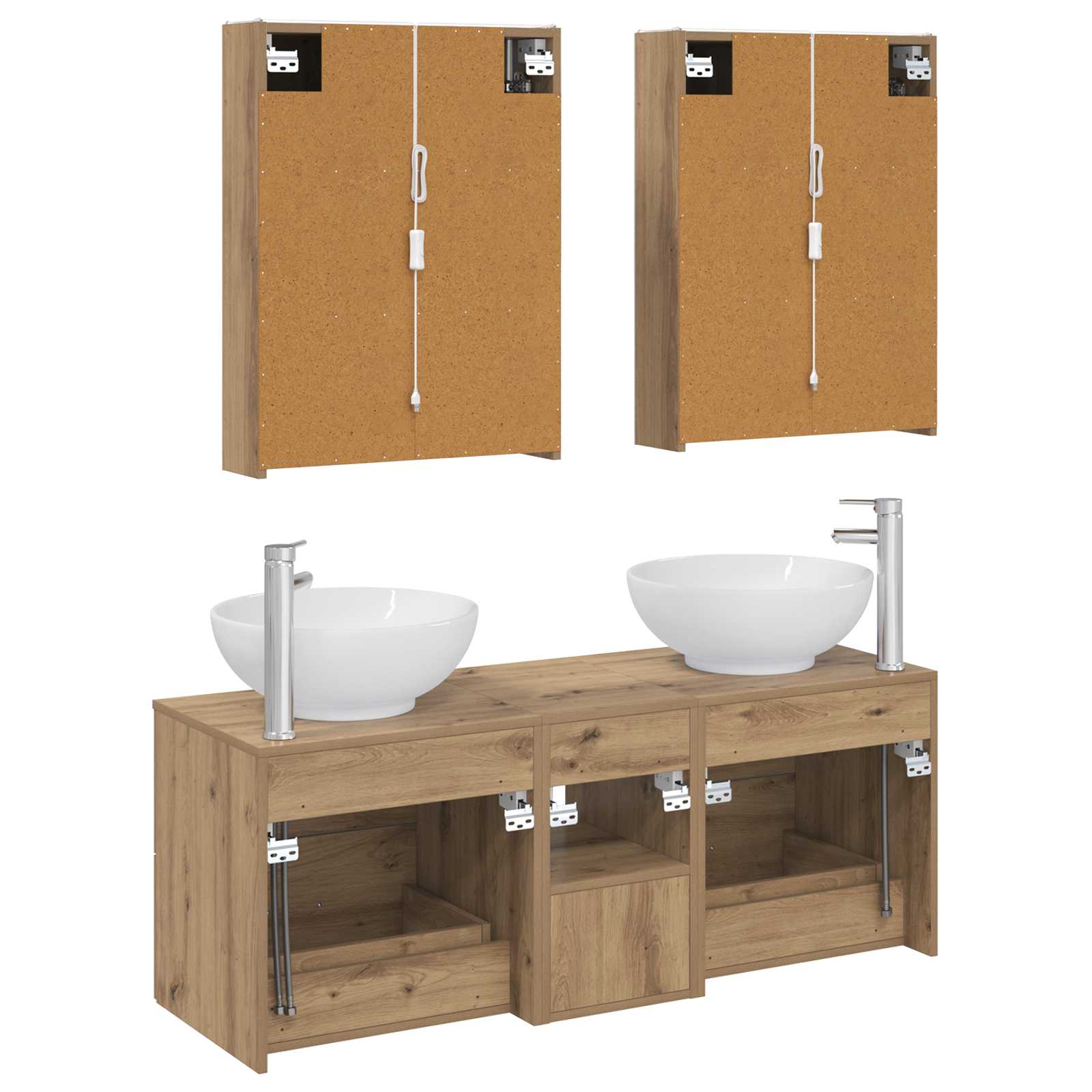 vidaXL Zestaw mebli łazienkowych 5 pcs Dąb artisan