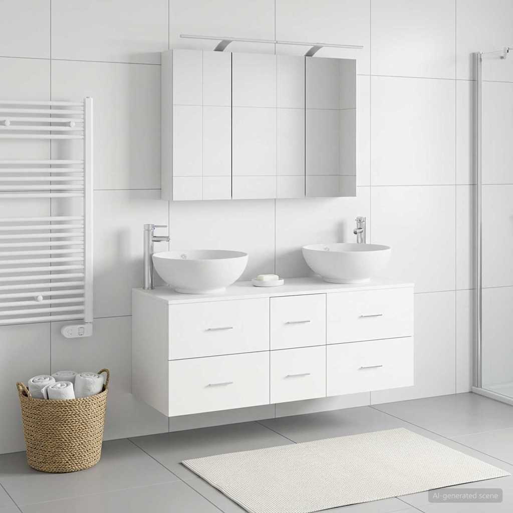 vidaXL Zestaw mebli łazienkowych 4 pcs Biały