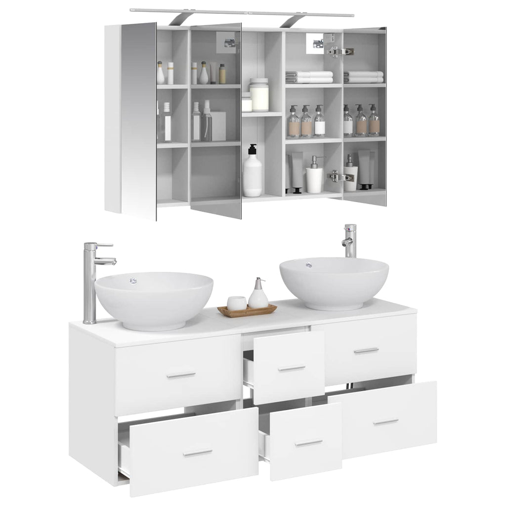 vidaXL Zestaw mebli łazienkowych 4 pcs Biały