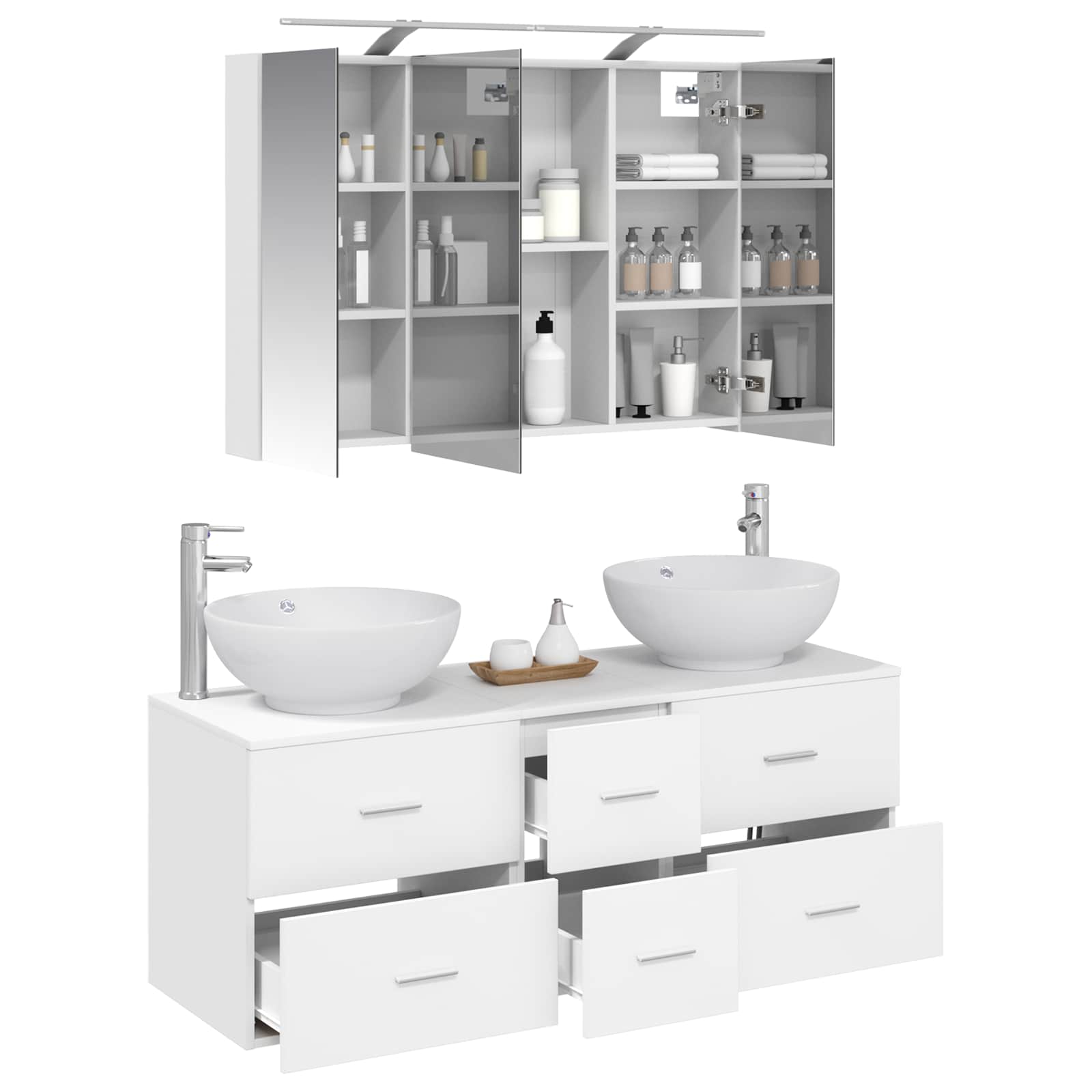 vidaXL Zestaw mebli łazienkowych 4 pcs Biały