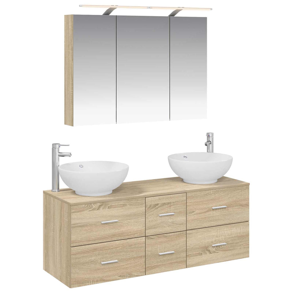 vidaXL Zestaw mebli łazienkowych 4 pcs dąb Sonoma