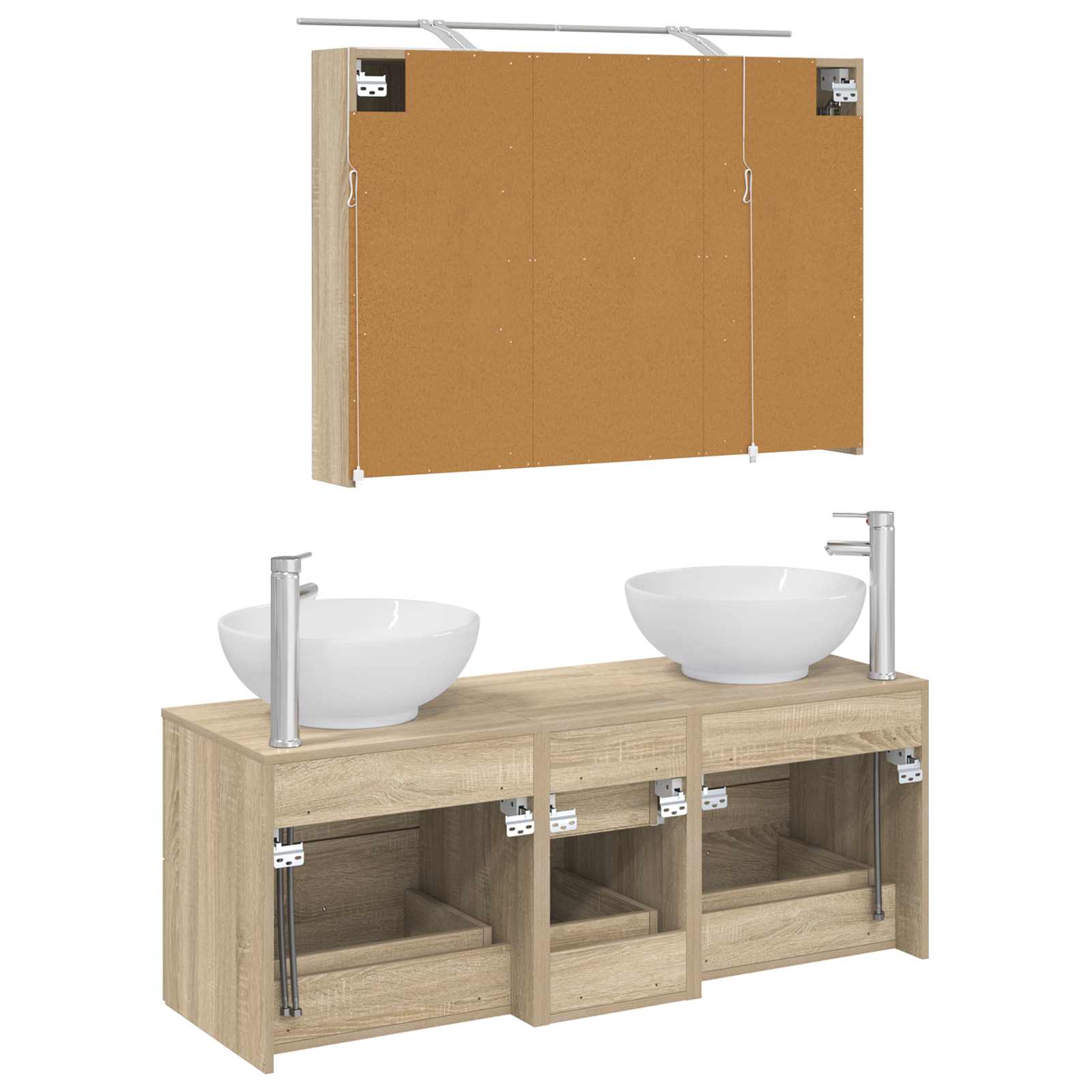 vidaXL Zestaw mebli łazienkowych 4 pcs dąb Sonoma