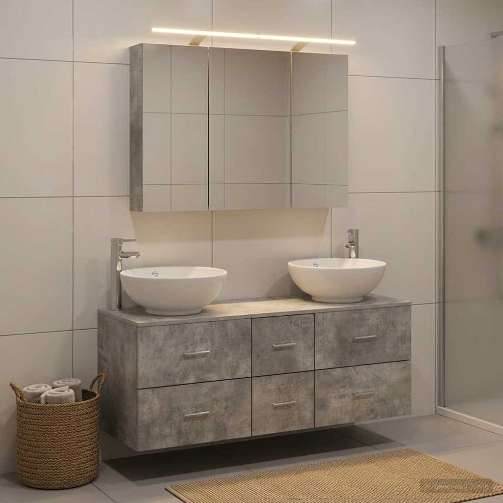 vidaXL Zestaw mebli łazienkowych 4 pcs Betonowy szary