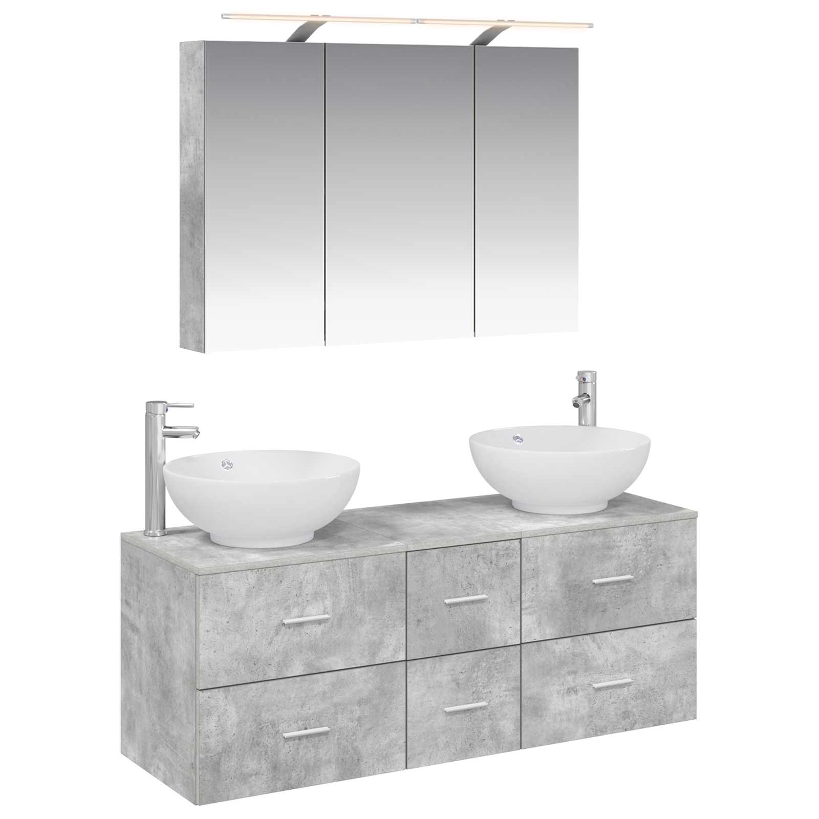 vidaXL Zestaw mebli łazienkowych 4 pcs Betonowy szary