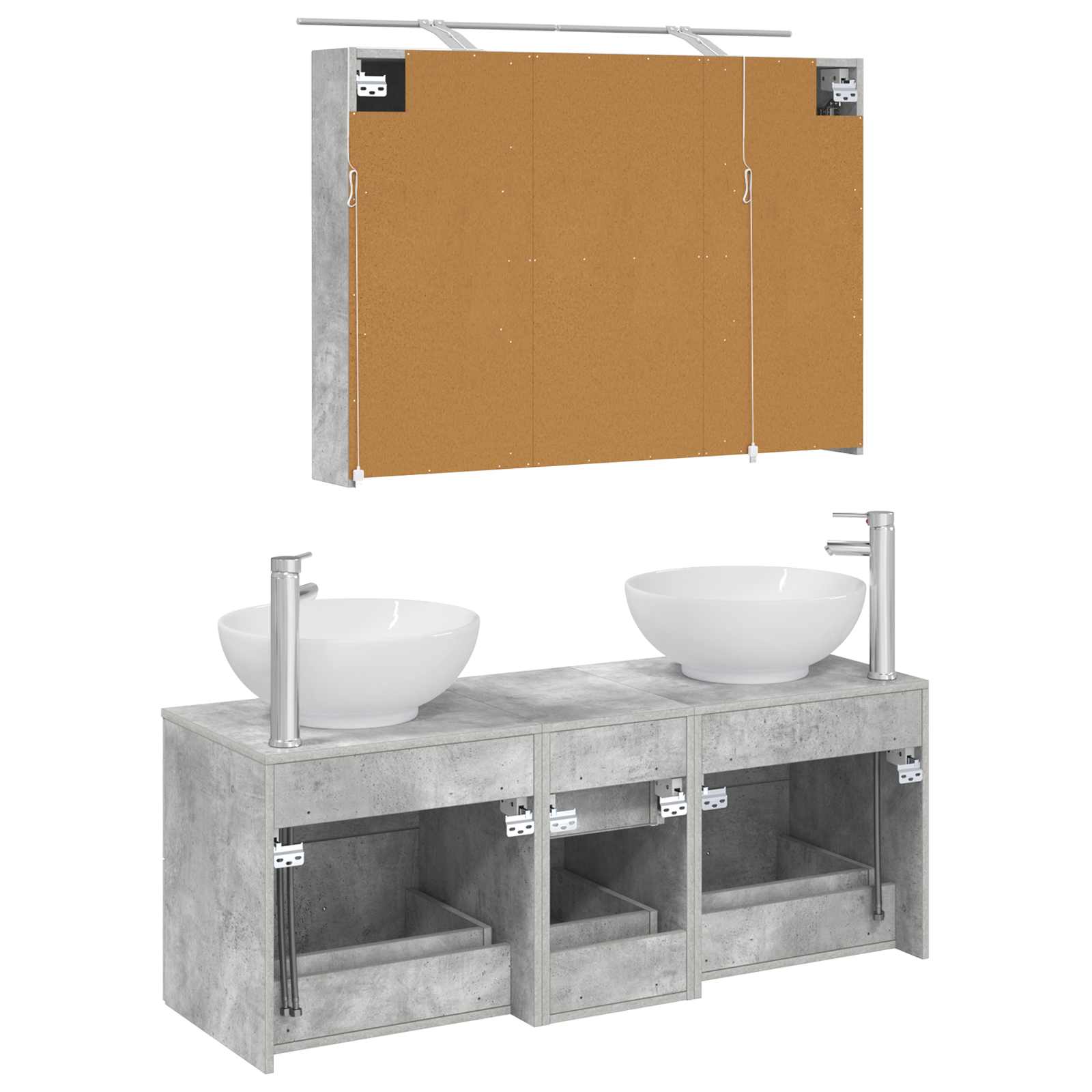vidaXL Zestaw mebli łazienkowych 4 pcs Betonowy szary