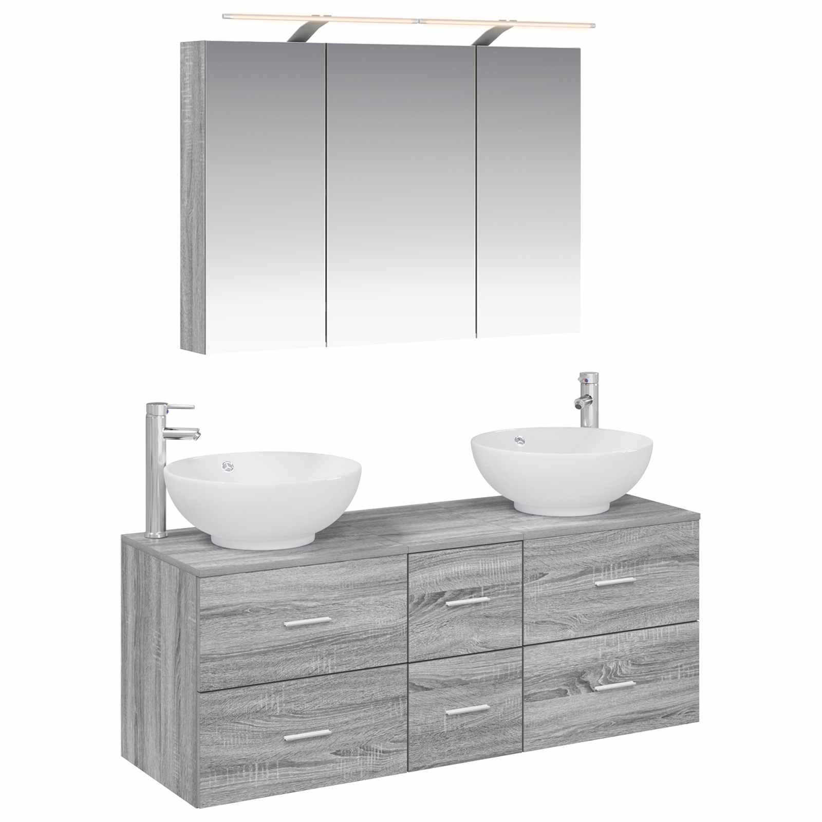 vidaXL Zestaw mebli łazienkowych 4 pcs Szary Sonoma