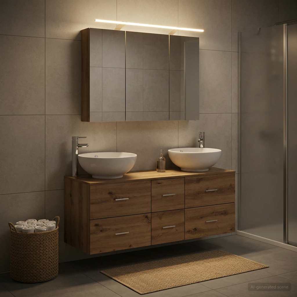 vidaXL Zestaw mebli łazienkowych 4 pcs Dąb artisan