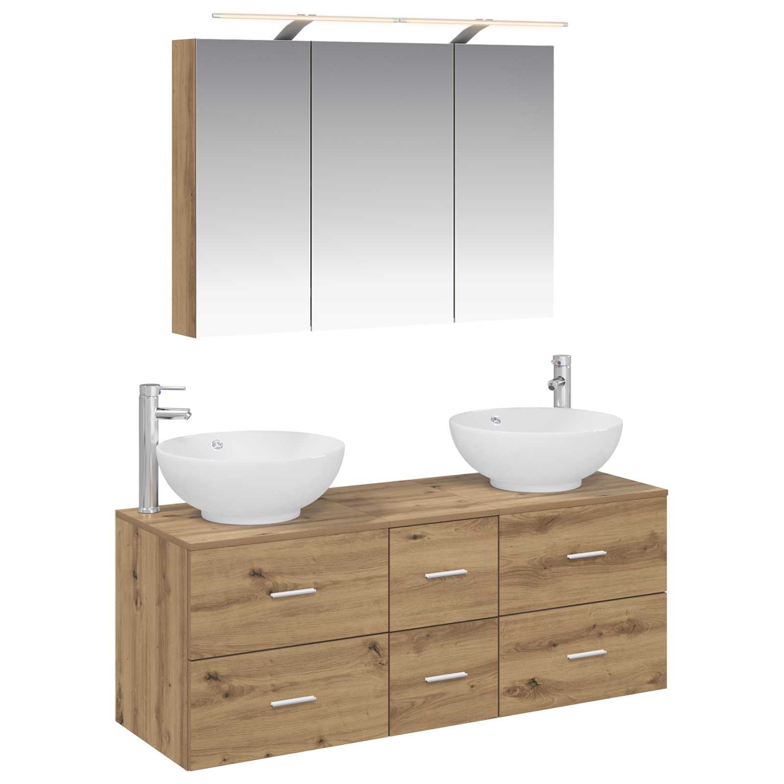 vidaXL Zestaw mebli łazienkowych 4 pcs Dąb artisan