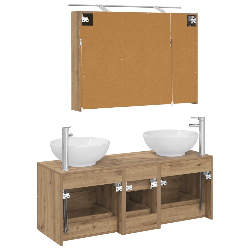 vidaXL Zestaw mebli łazienkowych 4 pcs Dąb artisan