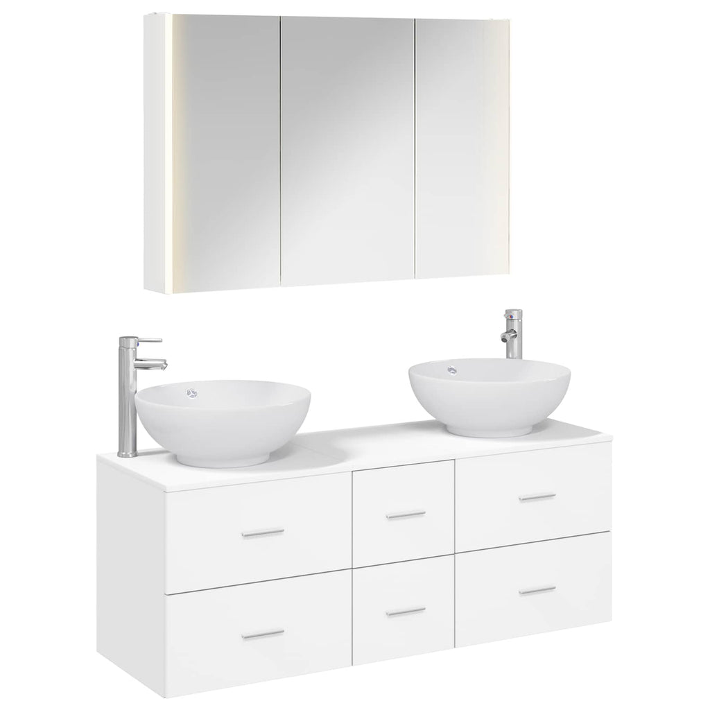 vidaXL Zestaw mebli łazienkowych 4 pcs Biały