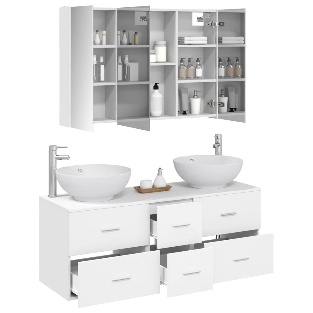 vidaXL Zestaw mebli łazienkowych 4 pcs Biały