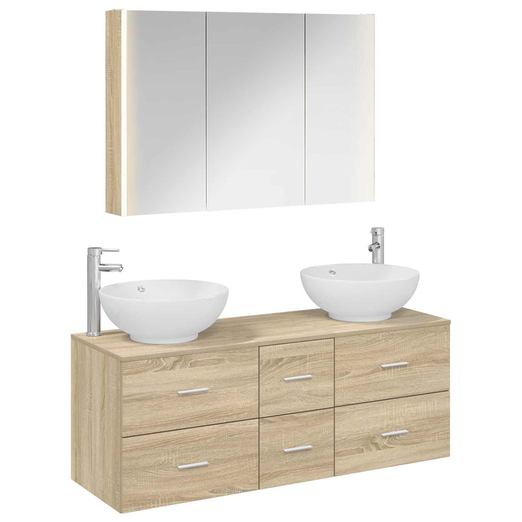 vidaXL Zestaw mebli łazienkowych 4 pcs dąb Sonoma