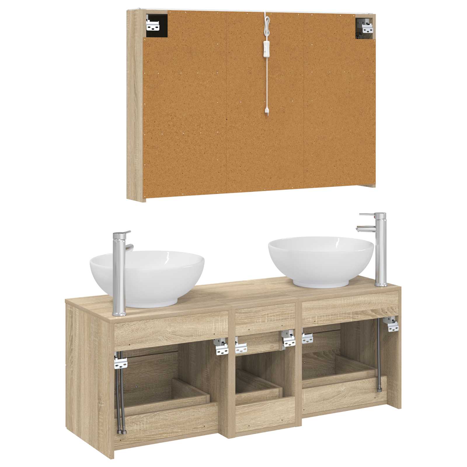vidaXL Zestaw mebli łazienkowych 4 pcs dąb Sonoma