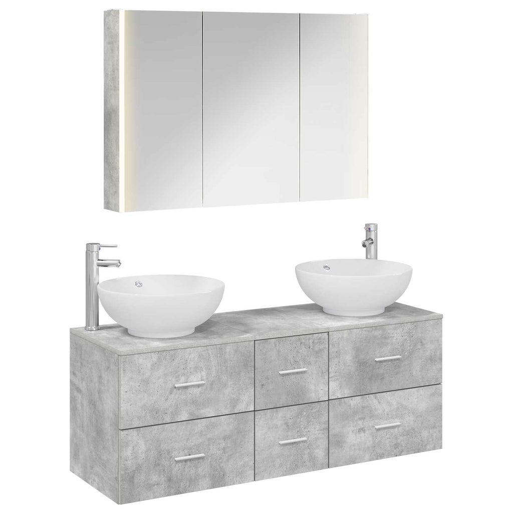 vidaXL Zestaw mebli łazienkowych 4 pcs Betonowy szary
