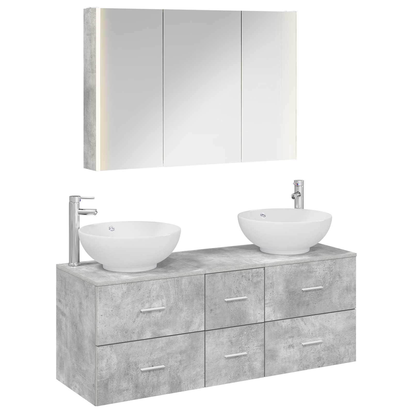 vidaXL Zestaw mebli łazienkowych 4 pcs Betonowy szary
