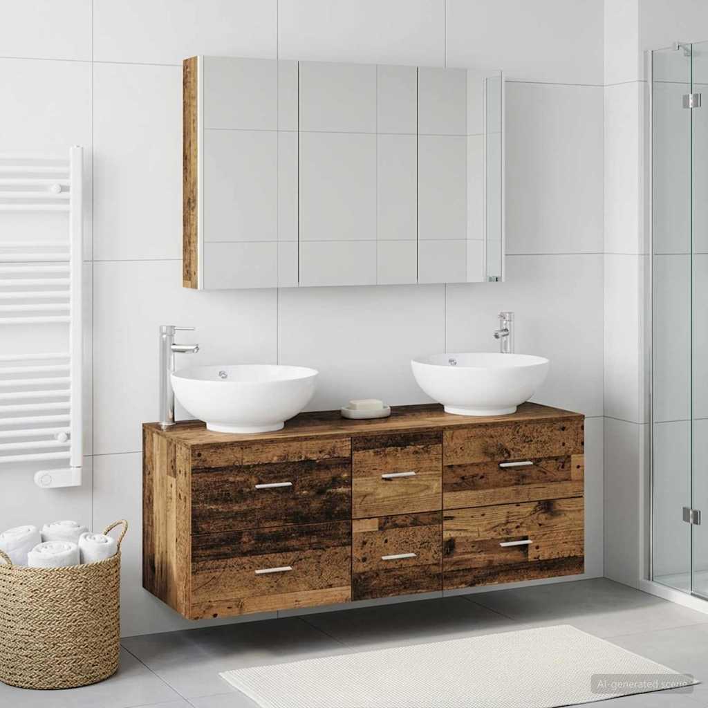 vidaXL Zestaw mebli łazienkowych 4 pcs Stare drewno