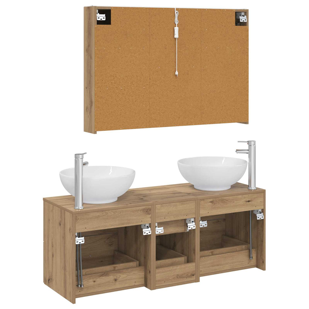 vidaXL Zestaw mebli łazienkowych 4 pcs Dąb artisan