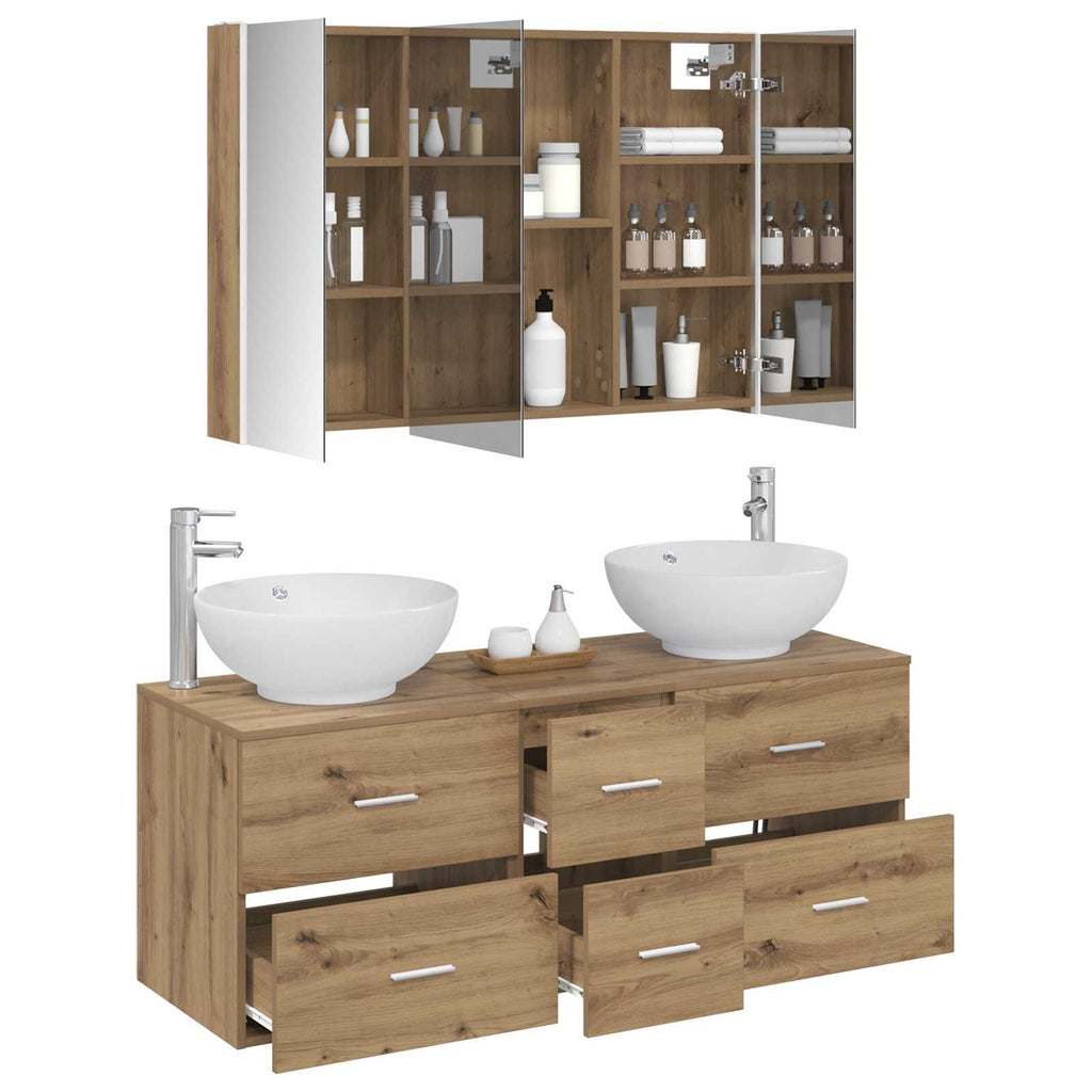 vidaXL Zestaw mebli łazienkowych 4 pcs Dąb artisan