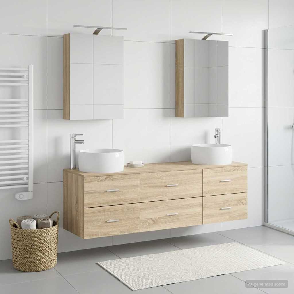 vidaXL Zestaw mebli łazienkowych 5 pcs dąb Sonoma