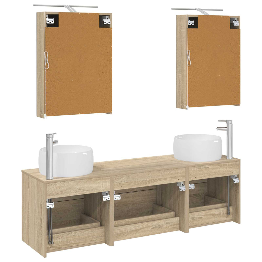 vidaXL Zestaw mebli łazienkowych 5 pcs dąb Sonoma