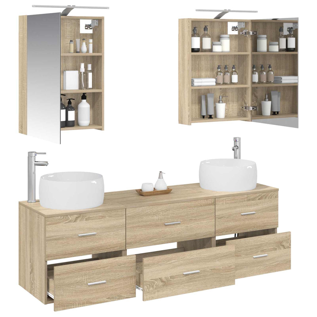 vidaXL Zestaw mebli łazienkowych 5 pcs dąb Sonoma