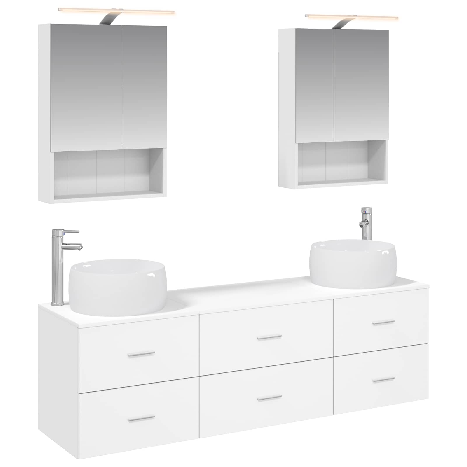 vidaXL Zestaw mebli łazienkowych 5 pcs Biały