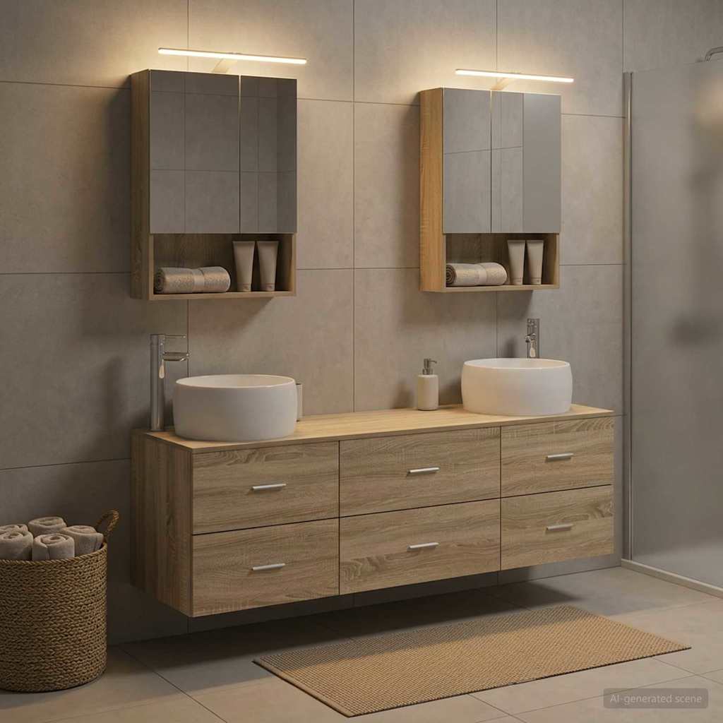 vidaXL Zestaw mebli łazienkowych 5 pcs dąb Sonoma