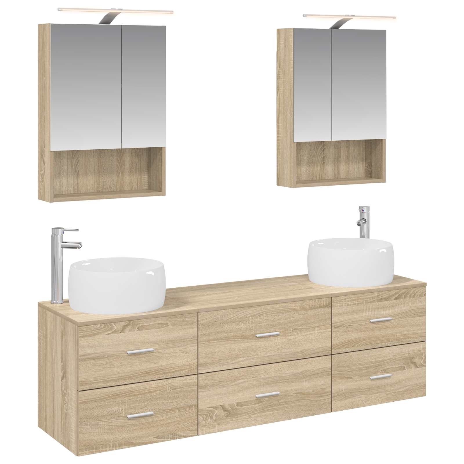 vidaXL Zestaw mebli łazienkowych 5 pcs dąb Sonoma