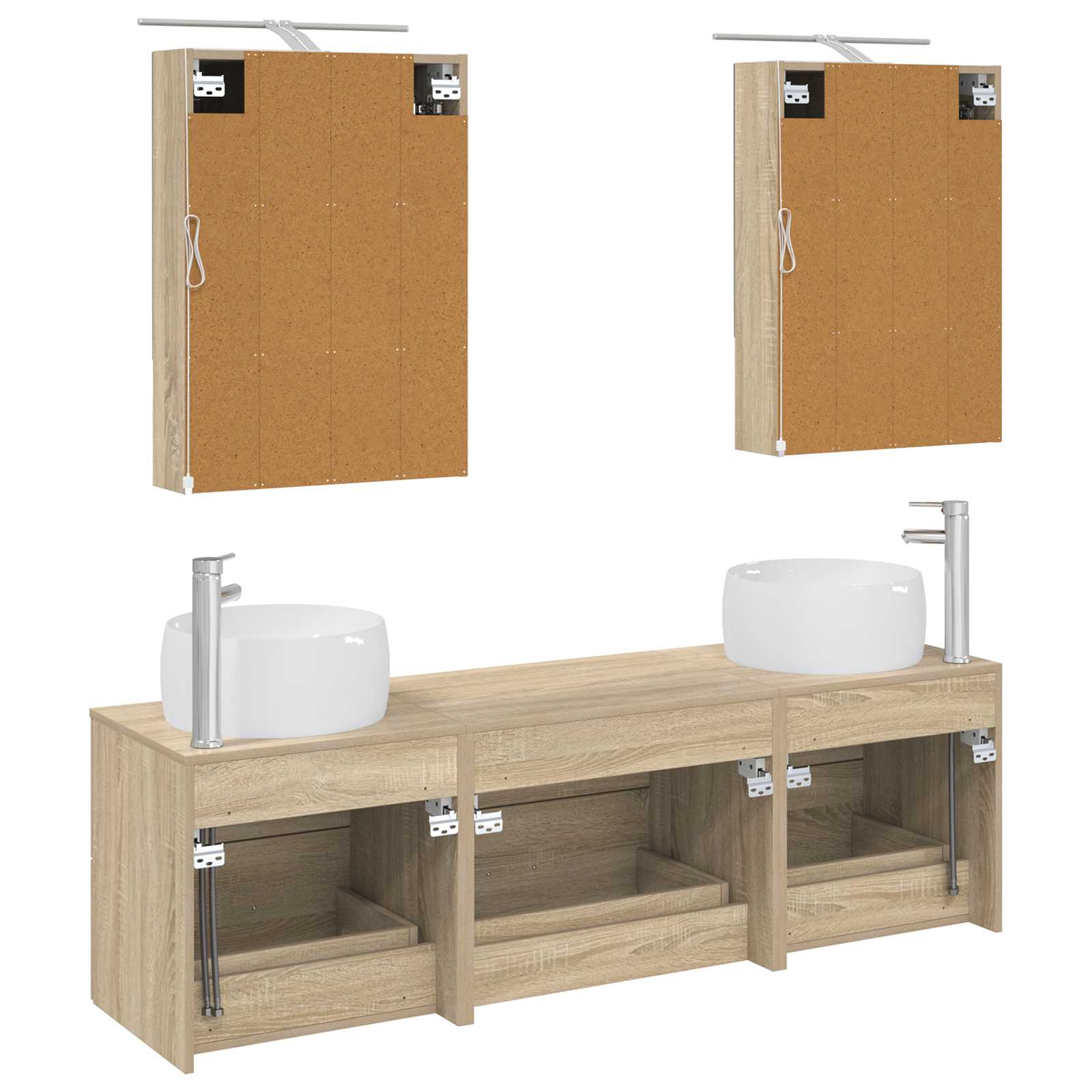 vidaXL Zestaw mebli łazienkowych 5 pcs dąb Sonoma