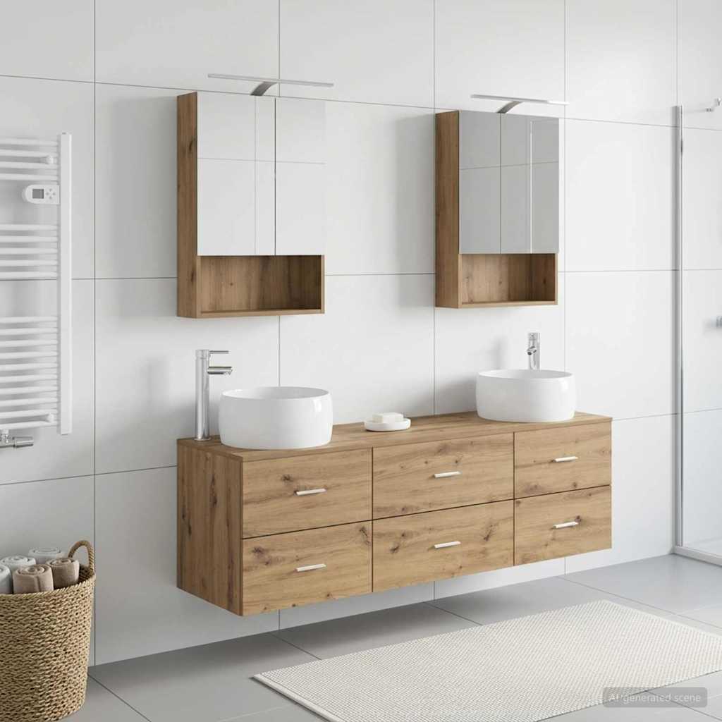 vidaXL Zestaw mebli łazienkowych 5 pcs Dąb artisan
