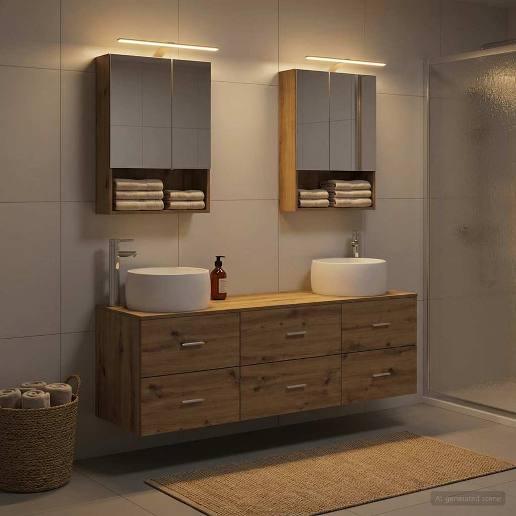 vidaXL Zestaw mebli łazienkowych 5 pcs Dąb artisan