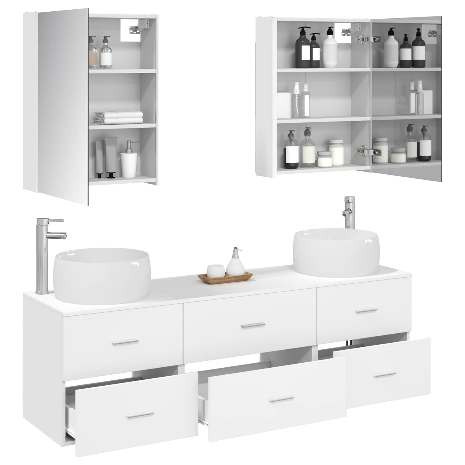 vidaXL Zestaw mebli łazienkowych 5 pcs Biały