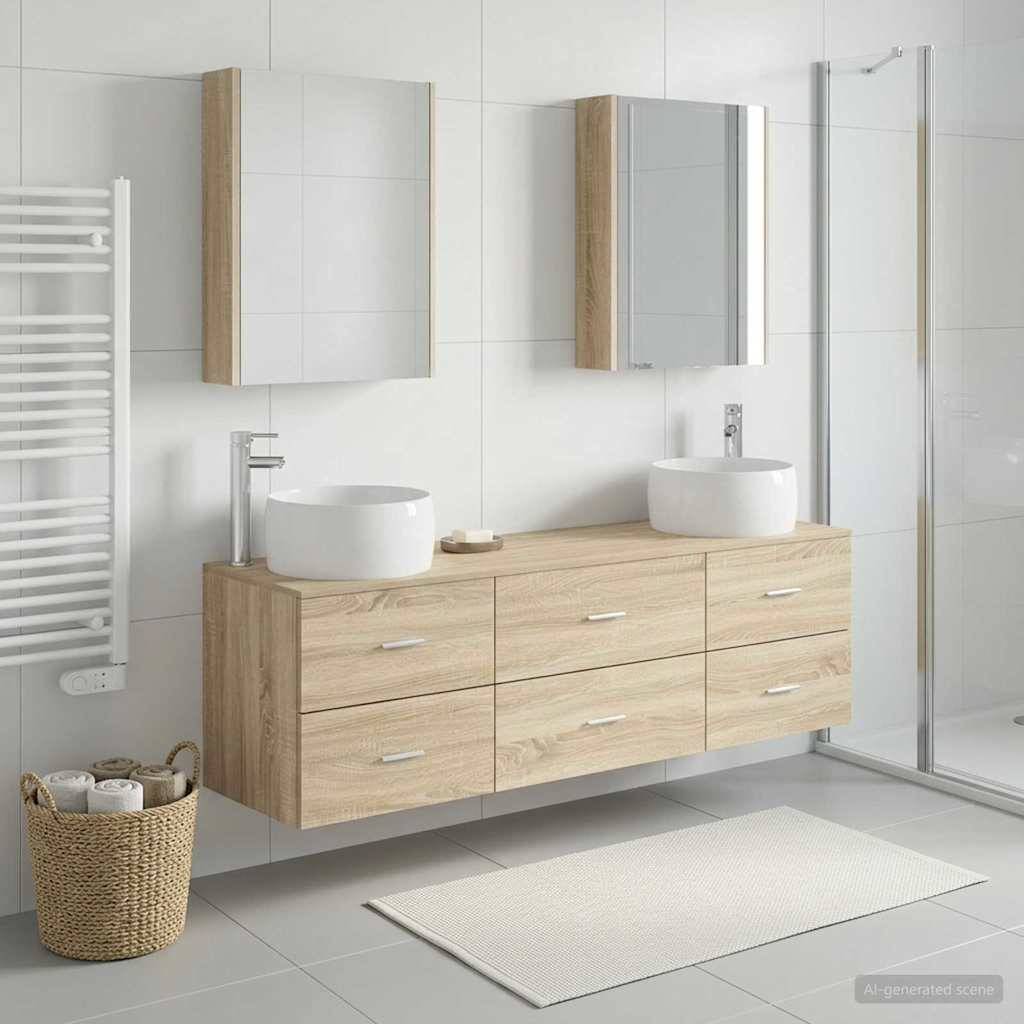 vidaXL Zestaw mebli łazienkowych 5 pcs dąb Sonoma