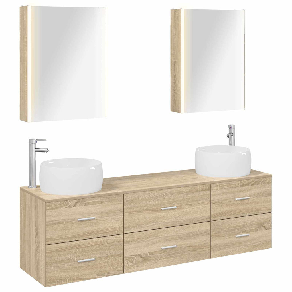 vidaXL Zestaw mebli łazienkowych 5 pcs dąb Sonoma