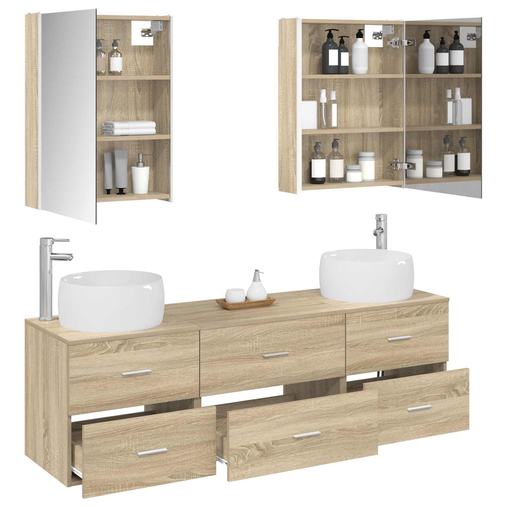 vidaXL Zestaw mebli łazienkowych 5 pcs dąb Sonoma