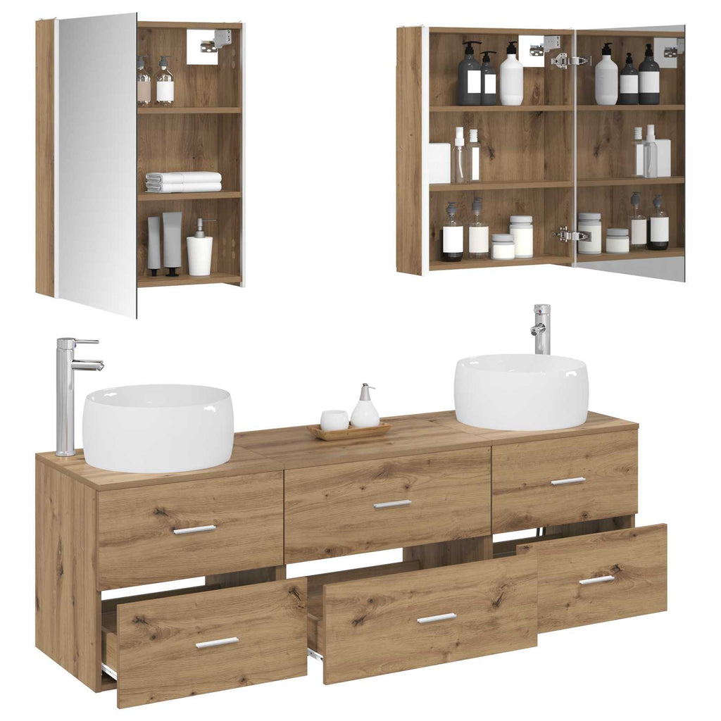 vidaXL Zestaw mebli łazienkowych 5 pcs Dąb artisan