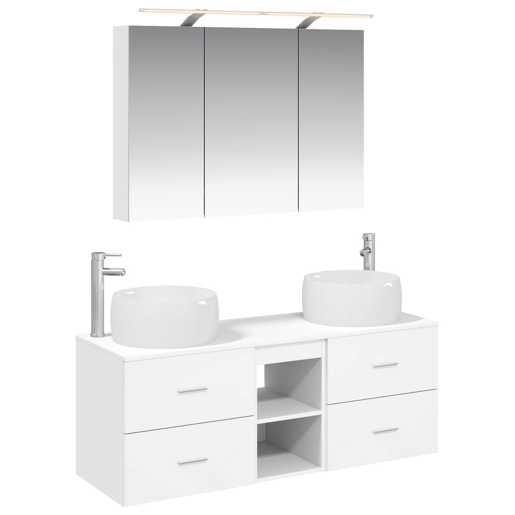vidaXL Zestaw mebli łazienkowych 4 pcs Biały
