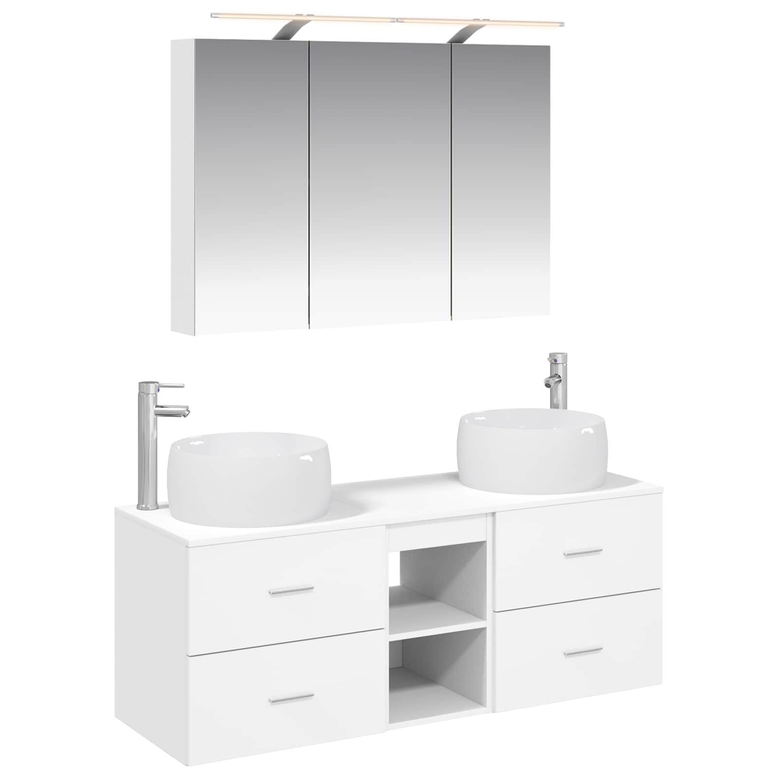 vidaXL Zestaw mebli łazienkowych 4 pcs Biały