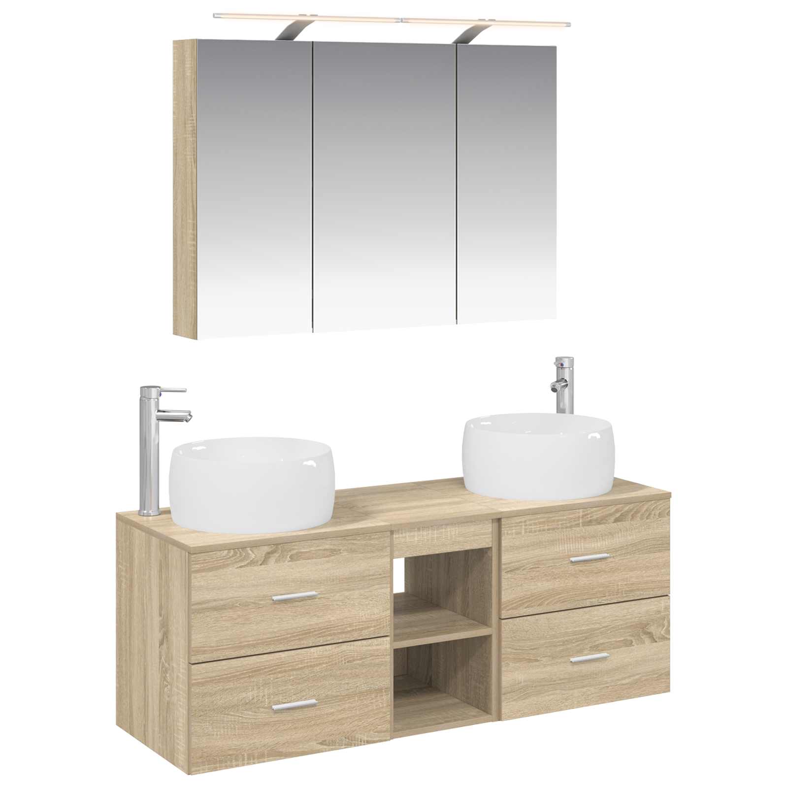 vidaXL Zestaw mebli łazienkowych 4 pcs dąb Sonoma