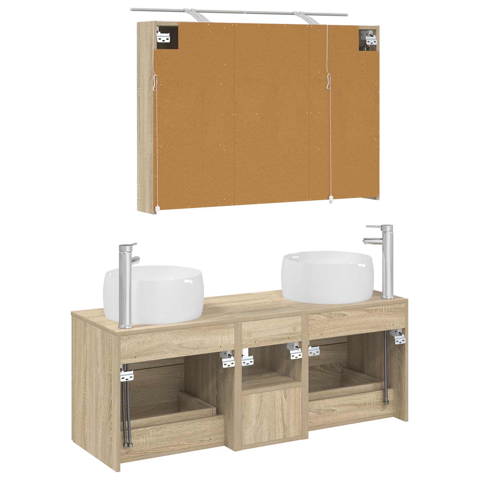 vidaXL Zestaw mebli łazienkowych 4 pcs dąb Sonoma