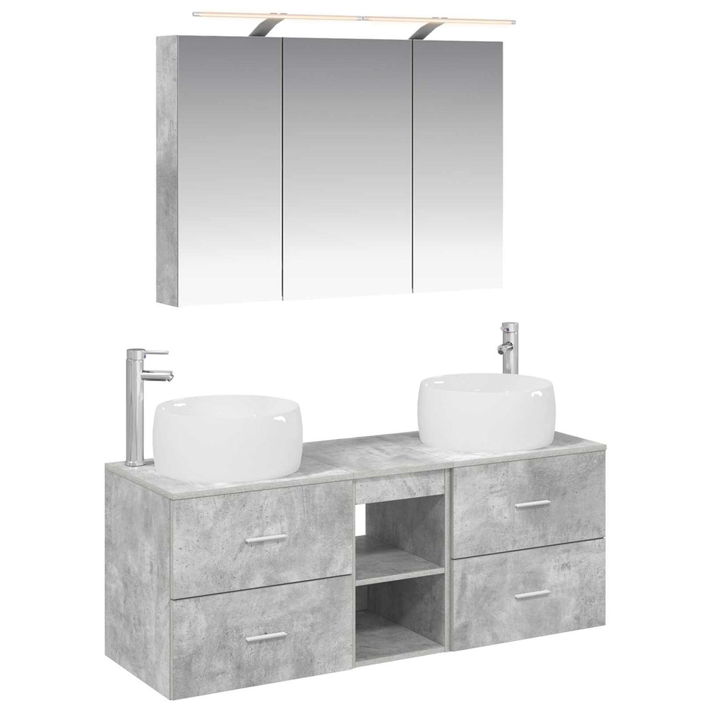 vidaXL Zestaw mebli łazienkowych 4 pcs Betonowy szary